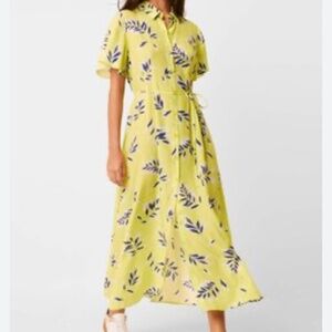 French Connection Lime Green Tropical Dress Size US10 UK14 EURL